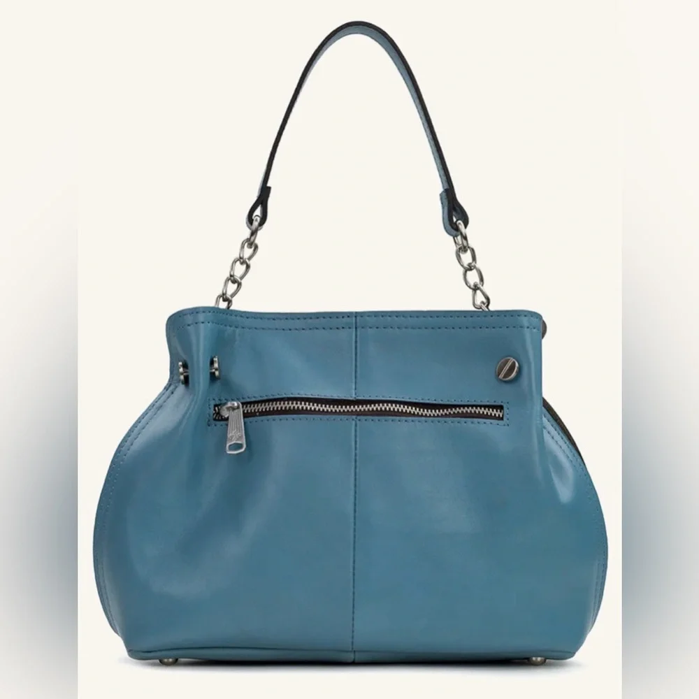 NWOT Patricia Nash Holystone Slouchy Satchel in Safflower Blue *sold out online* - Picture 14 of 16